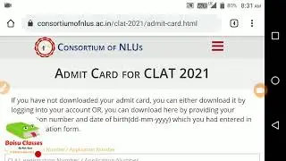 CLAT 2021 AdmitCard Out/How to Download Clat AdmitCard 2021/Clat ExamNews/Clat2021 AdmitCard Donload