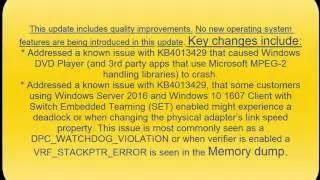 Cumulative Update for Windows 10 Version 1607 for x64 based Systems (KB4015438)