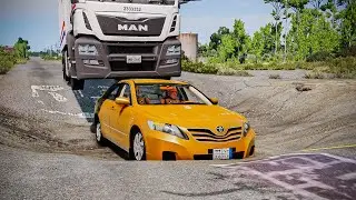 محاكي الحوادث - حوادث حفر ومطبات واقعية 🚧🔥(6) cars vs bumps and potholes BeamNG Drive