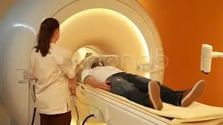 Mri Scan Performed On Patient - Medium Shot. Stock Footage