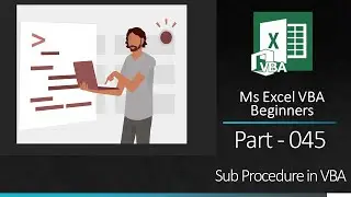 MsExcel VBA Beginners Part 045 Sub Procedure in VBA