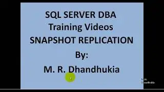 DBA - Snapshot Replication