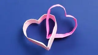 Easy Origami Interlocked Hearts for Valentine's Day ❤ Easy Origami Joined Hearts / Linked Hearts