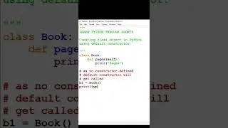 How to create class object in python #shorts #pythonoops #howtocreateclassobjectinpython