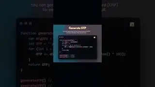 Generate OTP via JavaScript #coding #jstips #otp #webdevelopment