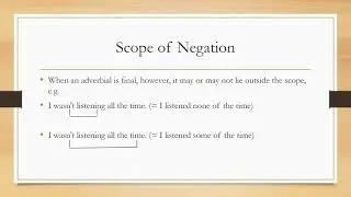 Scope of Negation