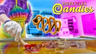 How It's Made: Chocolate Filled Orange Ribbon Candy!