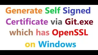 How to generate Self Signed Certificate using Git.exe which has OpenSSL on Windows