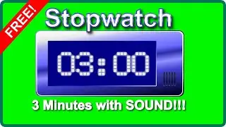 ✅ Green Screen TIMER 3 minutes Digital CLOCK Three Minute Countdown Chrono Stopwatch FREE Videos