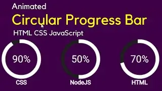 How To Make Animated  Circular Progress Bar Using HTML CSS JavaScript