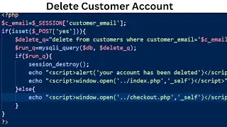 135. Delete Customer Account Page using PHP and MYSQL