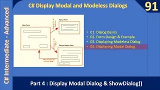 C# Modal & Modeless Dialogs | Part 4 - Display Modal Dialog | C# Advanced #91