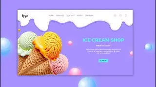 Ice Cream Landing page Ui Design | Landing Page | Figma Tutorial