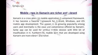 SynapseCo Xamarin App Development Company