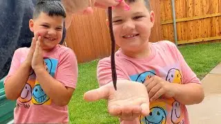 CALEBs RAINY DAY BUG HUNT! Caleb And Mommy Play and Find REAL BUGS Outside!