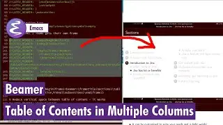 Org-mode - Multiple column in Beamer Table of Contents