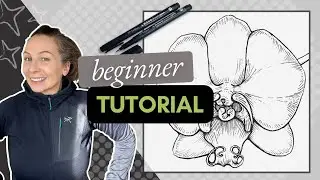 How to Draw an Orchid with Pen and ink | Beginner Level