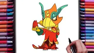 How to Draw MOON GUARDIAN CROW From Brawl Stars | Step by Step Drawing Tutorial