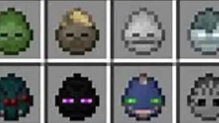 Showcasing special spawn eggs from the Lucky Block mod in Minecraft