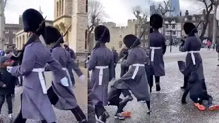 Royal Guard Tramples Child During March