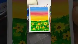 Landscape painting for beginners ❤ #shorts