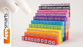 Building Numberblocks 10 - 100 (by tens) from magnetic cubes (crafts for kids)