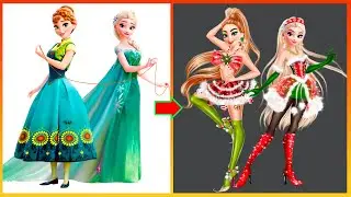 Frozen: Elsa Anna Glow Up In Noel - Disney Princesses Transformation