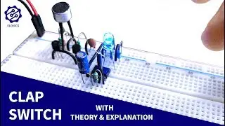 Clap Switch circuit on Breadboard (Sound triggered LED) | Transistor + 555 timer projects