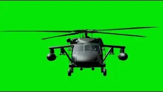 UH 60 Blackhawk Helicopter Hover - Green Screen