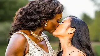 Older Black Women and Younger Asian Women | Lesbians Kissing Video