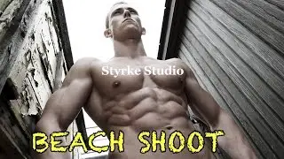 Shredded Fitness Model Charlie Beach Shoot Styrke Studio