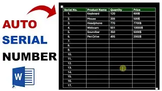 How to Insert AUTOMATIC SERIAL NUMBER in Microsoft Word Document