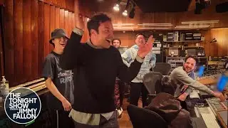 Jimmy Got a Sneak Peek of BTS' Jimin's New Song "Who" in Studio | The Tonight Show