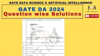 GATE DA 2024 QUESTION - WISE DETAILED SOLUTIONS | Data Science and Artificial Intelligence I Q. 39