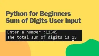 Python for Beginners: Sum of Digits User Input Example