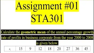 STA301 Assignment #01 | STA301 Assignment No 1 Solution Spring 2023