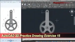 AutoCAD 2D Practice Drawing | Exercise 15 | Basic Tutorial