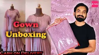 Purple Color Beautiful Amazing Real Mirror Gown Haul || Unboxing & Review #Gown #Designer #Beautiful