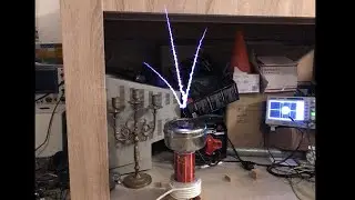 Single Mosfet Solid State Tesla Coil ( SSTC ), no gate driver , ~ 40 cm streamer length