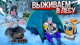 24 ЧАСА ВЫЖИВАЕМ В ГОРЯЧЕЙ ПАЛАТКЕ В ЛЕСУ С КОТОМ И СОБАКОЙ | ВОЛКИ РЯДОМ