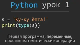 Уроки Python. #1 первая программа, переменные, простые математические операции.