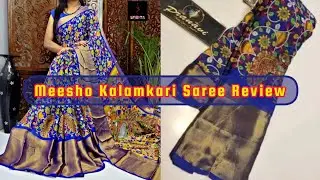 Meesho Saree Haul 💕 | Meesho Kalamkari Saree Unboxing and Review| #viralvideo #meeshohaul #subscribe