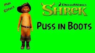 футаж кот в сапогах из шрек на зеленом фоне / footage puss in boots shrek on green screen