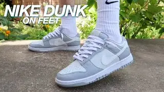 NIKE DUNK LOW TWO TONE GREY ON FEET!