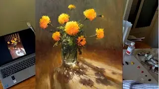 How to Paint Marigolds Illuminated by the Sun