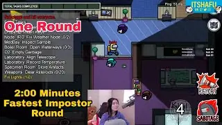 Hafu and 5up Murders the lobby in one Round Fastest Impostor round AmongUs Killing Spree