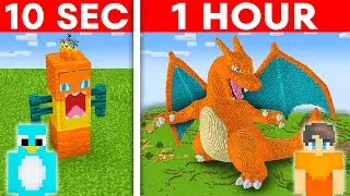 10 Seconds vs 1 Hour - Pokemon Build Challenge in Minecraft