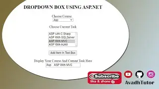 dropdown list in asp net | ASP.NET dropdown list | DropDown List Example in ASP.NET | AvadhTutor