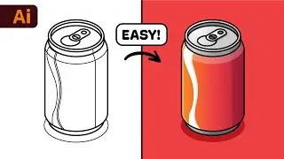 Illustrator Beginner Tutorial - Create Isometric Vector Soda Can