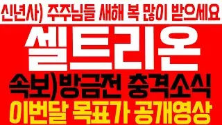 [셀트리온 주가전망] 속보)방금전 충격소식!이번달 목표가 공개영상! 셀트리온홀딩스 IPO공모 상장 추진? 셀트 제약주 합병 이슈! #신약 #FDA #제약 #바이오 #서대표